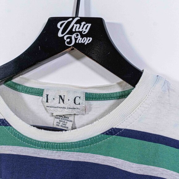 Surf Skate Striped T-Shirt Grunge INC International Concepts Large VTG 90s - Picture 6 of 14
